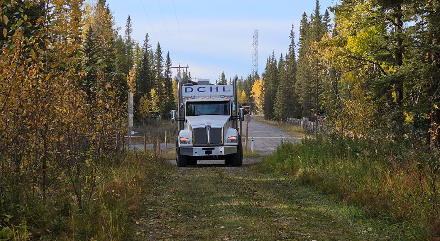 DCHL Hydrovac Truck in the trees